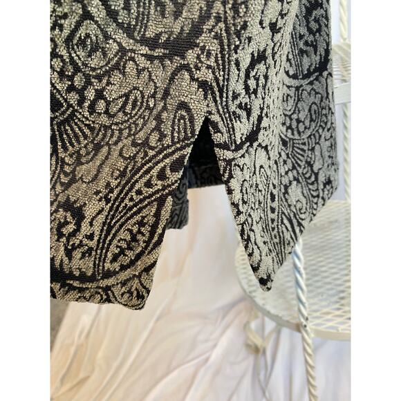 Sag Harbor Jacket Vintage 90's Brocade Paisley Black Tapestry Oblong Buttons 8 - Picture 3 of 9